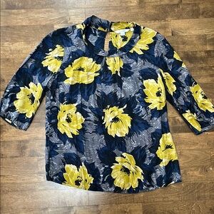 Boden Floral Silky Top